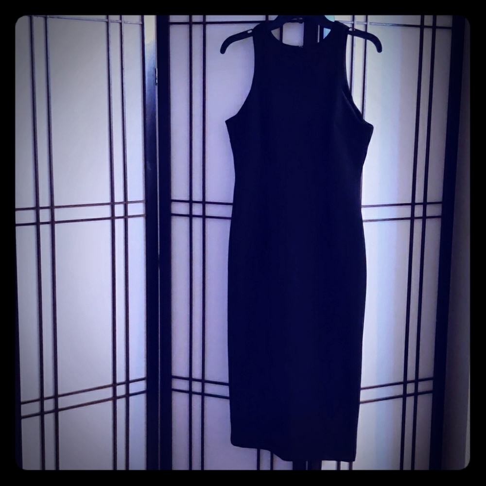 Dressy Black Long Sheath Dress